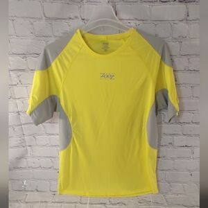 Zoot Sports Cycling Mens XL Breathing Color Jersey Shirt Color Block Yellow Grey